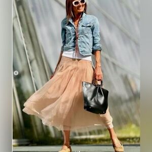 Zara Pale Pink A-Line Tulle Skirt